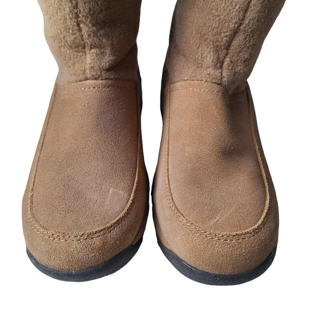 Sporto Polartec Suede Tan Fleece Insulated Mid-Calf‎ Boots
